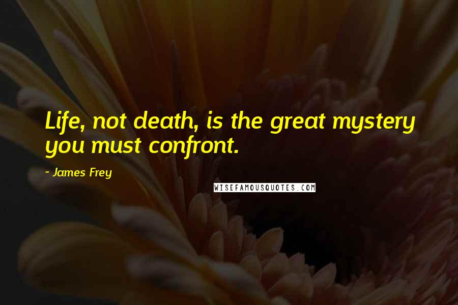 James Frey Quotes: Life, not death, is the great mystery you must confront.