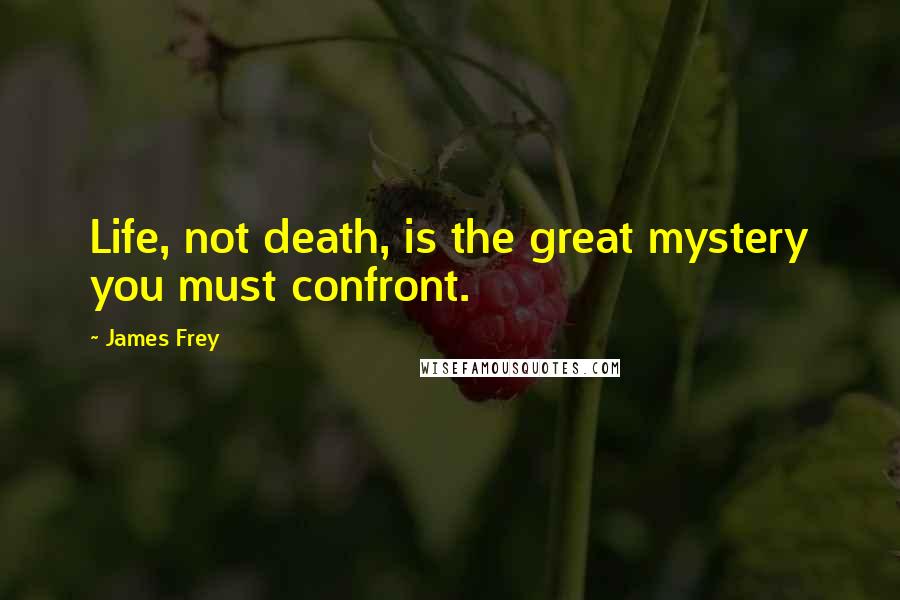 James Frey Quotes: Life, not death, is the great mystery you must confront.