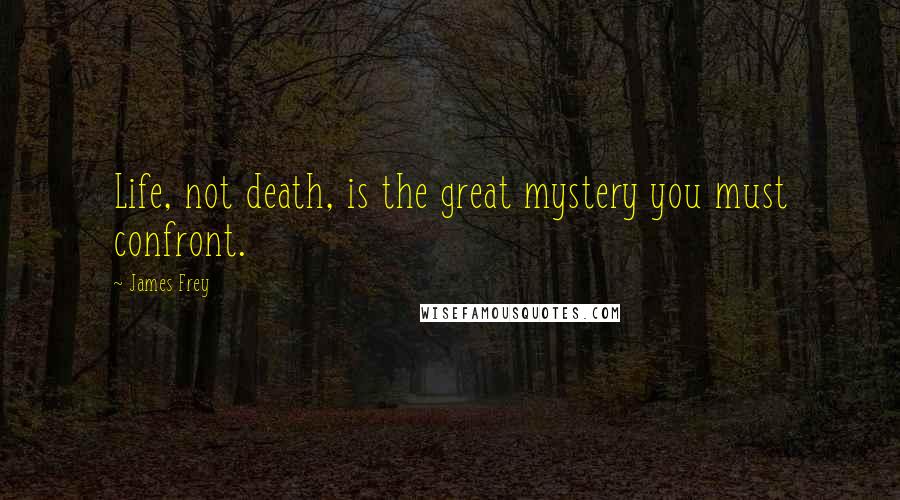 James Frey Quotes: Life, not death, is the great mystery you must confront.