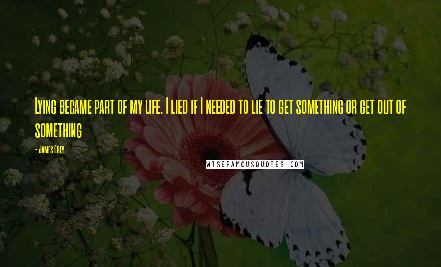 James Frey Quotes: Lying became part of my life. I lied if I needed to lie to get something or get out of something
