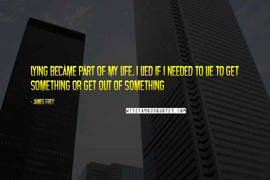 James Frey Quotes: Lying became part of my life. I lied if I needed to lie to get something or get out of something