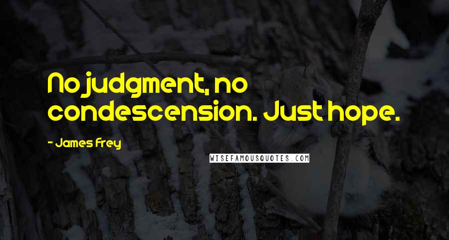 James Frey Quotes: No judgment, no condescension. Just hope.