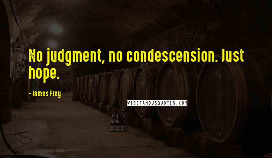 James Frey Quotes: No judgment, no condescension. Just hope.