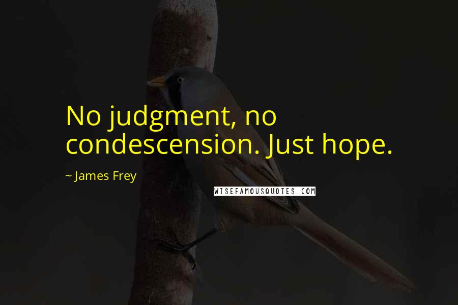 James Frey Quotes: No judgment, no condescension. Just hope.