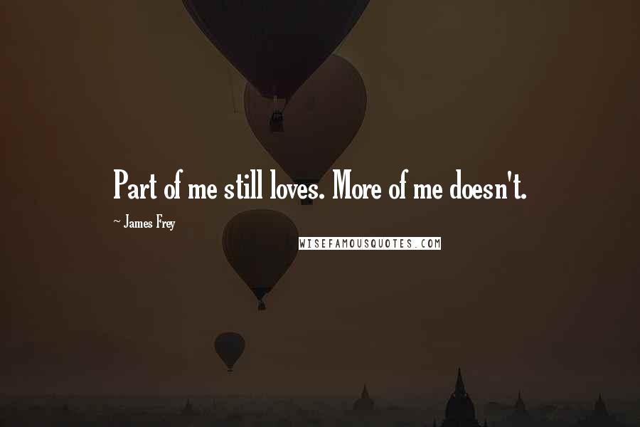 James Frey Quotes: Part of me still loves. More of me doesn't.