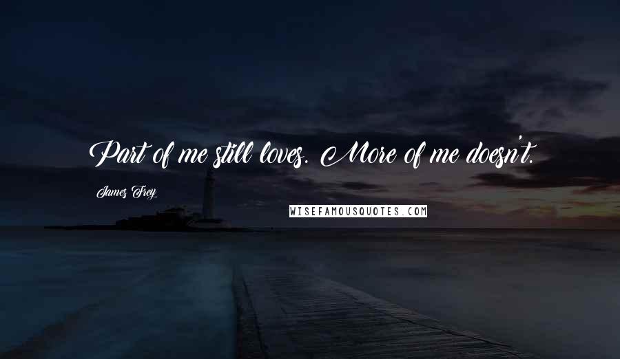 James Frey Quotes: Part of me still loves. More of me doesn't.