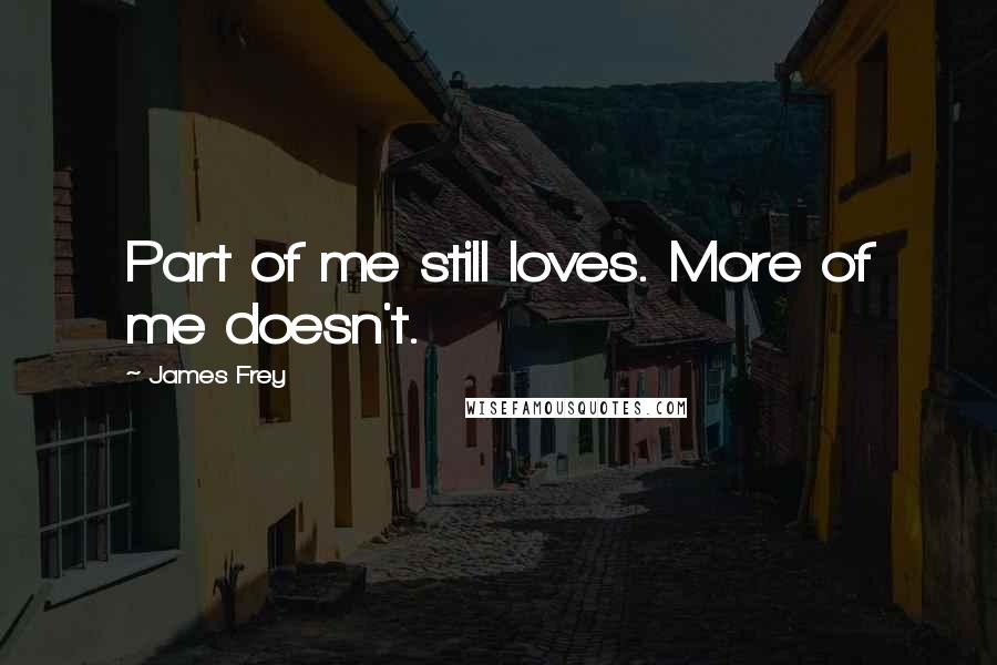 James Frey Quotes: Part of me still loves. More of me doesn't.