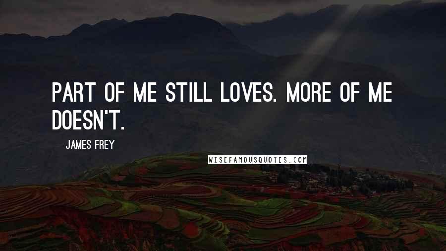 James Frey Quotes: Part of me still loves. More of me doesn't.