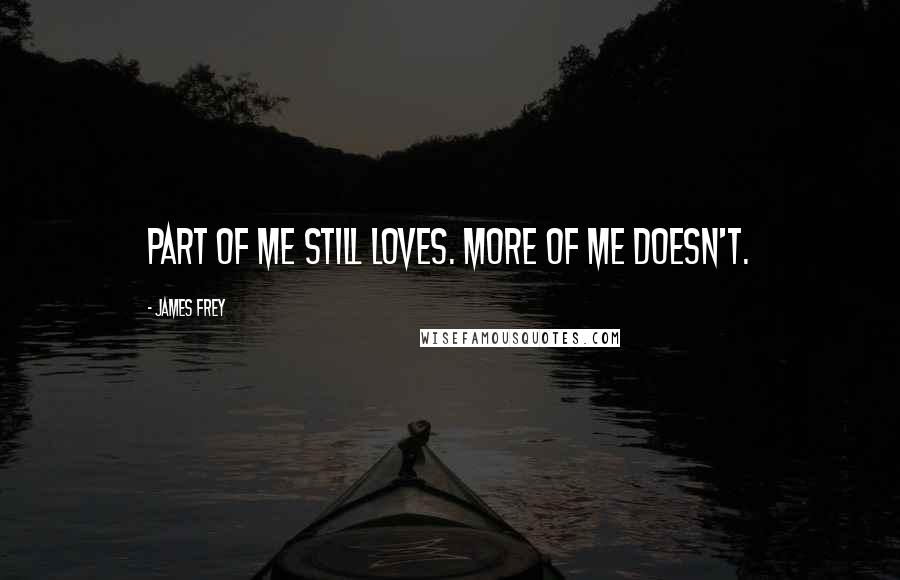 James Frey Quotes: Part of me still loves. More of me doesn't.