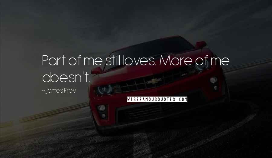 James Frey Quotes: Part of me still loves. More of me doesn't.