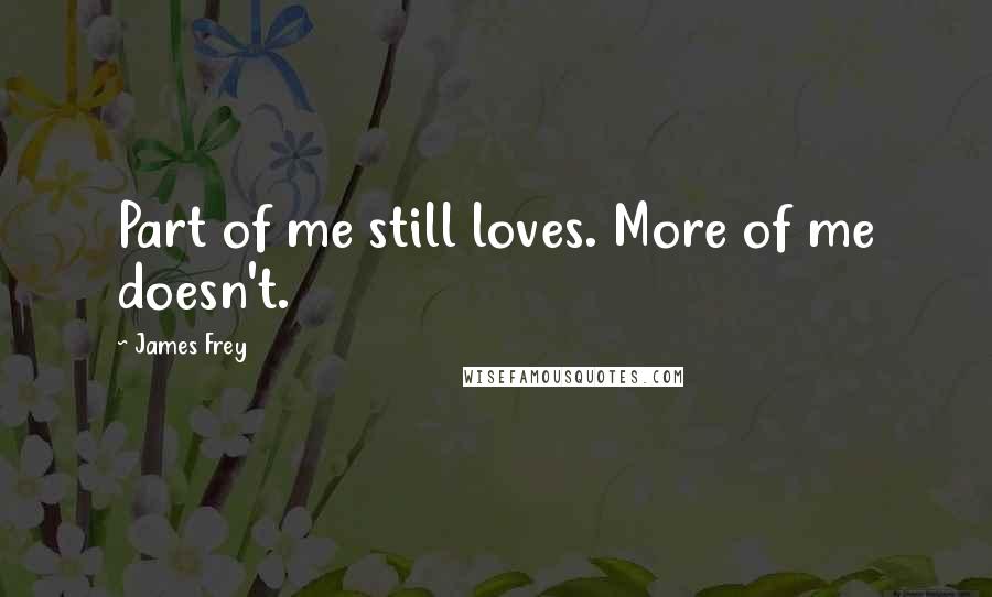 James Frey Quotes: Part of me still loves. More of me doesn't.