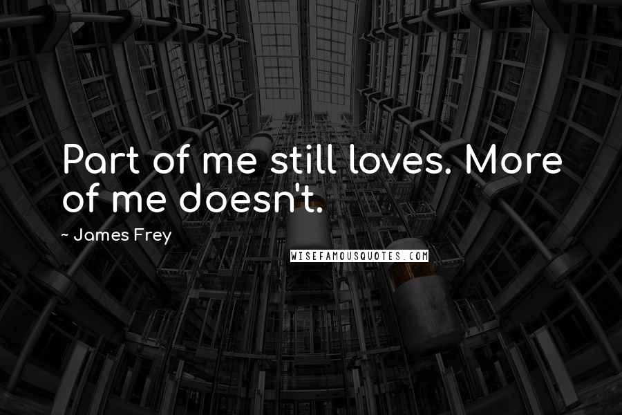 James Frey Quotes: Part of me still loves. More of me doesn't.