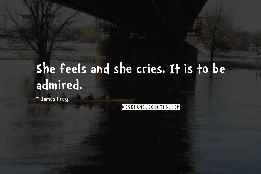 James Frey Quotes: She feels and she cries. It is to be admired.