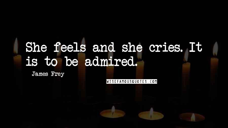 James Frey Quotes: She feels and she cries. It is to be admired.