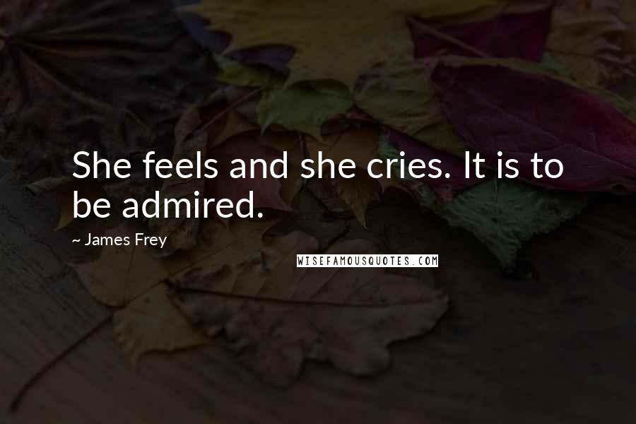 James Frey Quotes: She feels and she cries. It is to be admired.