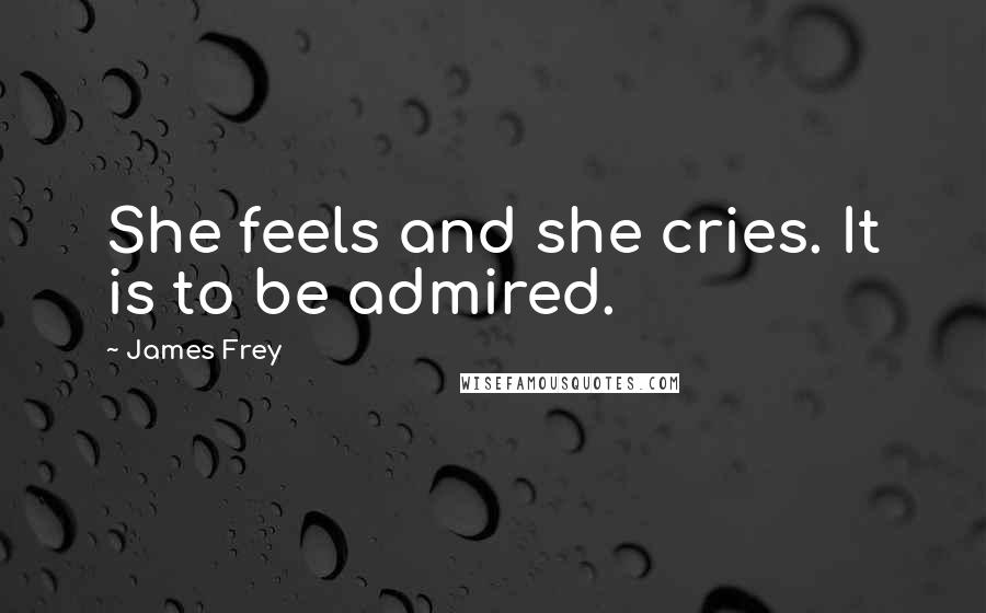 James Frey Quotes: She feels and she cries. It is to be admired.