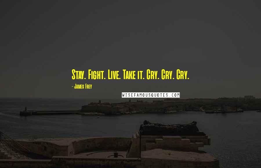 James Frey Quotes: Stay. Fight. Live. Take it. Cry. Cry. Cry.