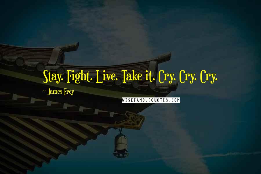 James Frey Quotes: Stay. Fight. Live. Take it. Cry. Cry. Cry.