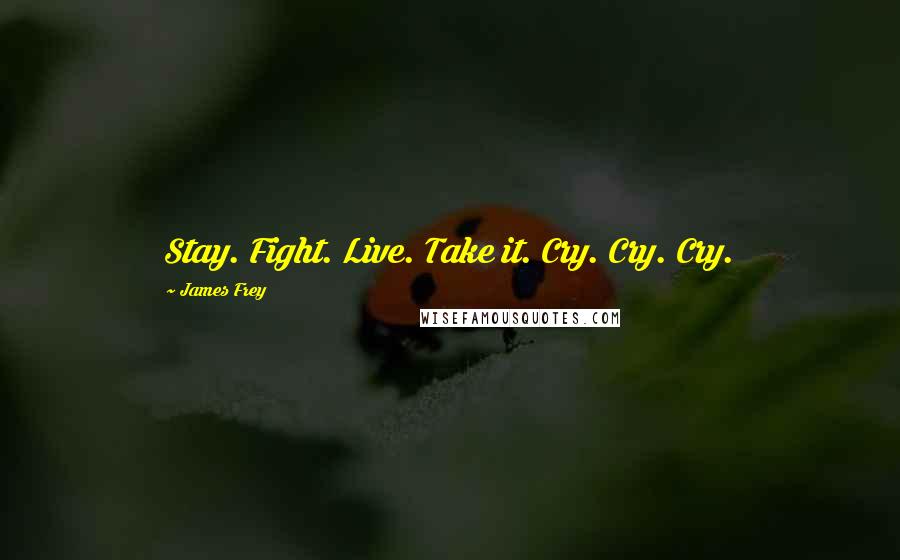 James Frey Quotes: Stay. Fight. Live. Take it. Cry. Cry. Cry.