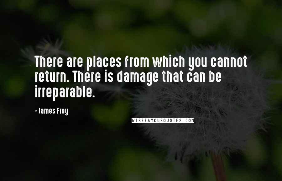 James Frey Quotes: There are places from which you cannot return. There is damage that can be irreparable.