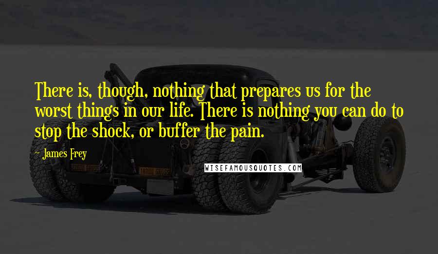 James Frey Quotes: There is, though, nothing that prepares us for the worst things in our life. There is nothing you can do to stop the shock, or buffer the pain.