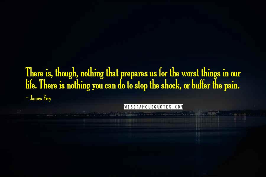 James Frey Quotes: There is, though, nothing that prepares us for the worst things in our life. There is nothing you can do to stop the shock, or buffer the pain.