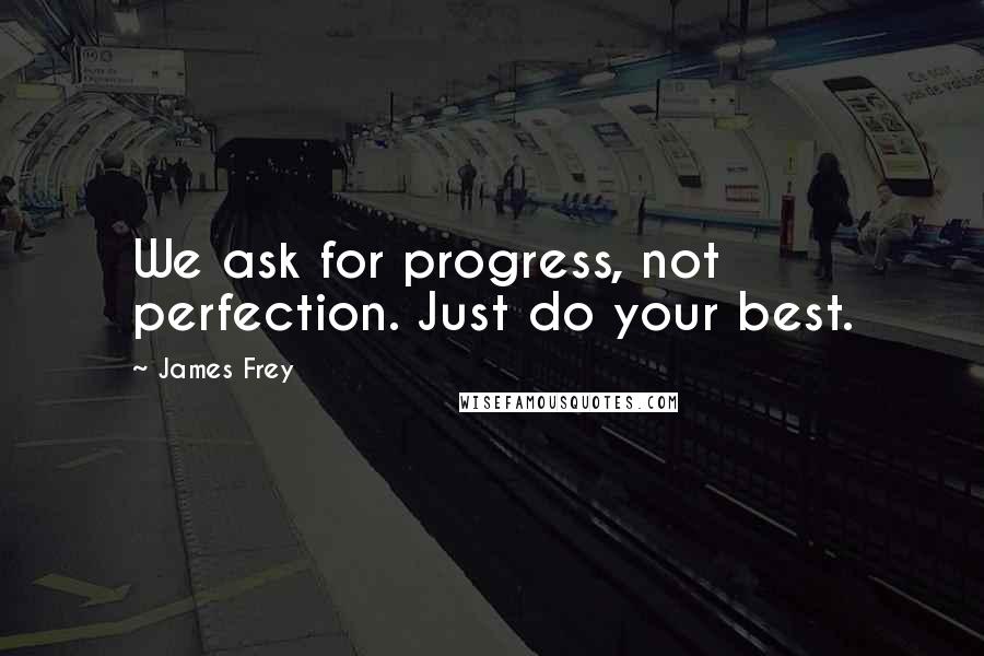 James Frey Quotes: We ask for progress, not perfection. Just do your best.