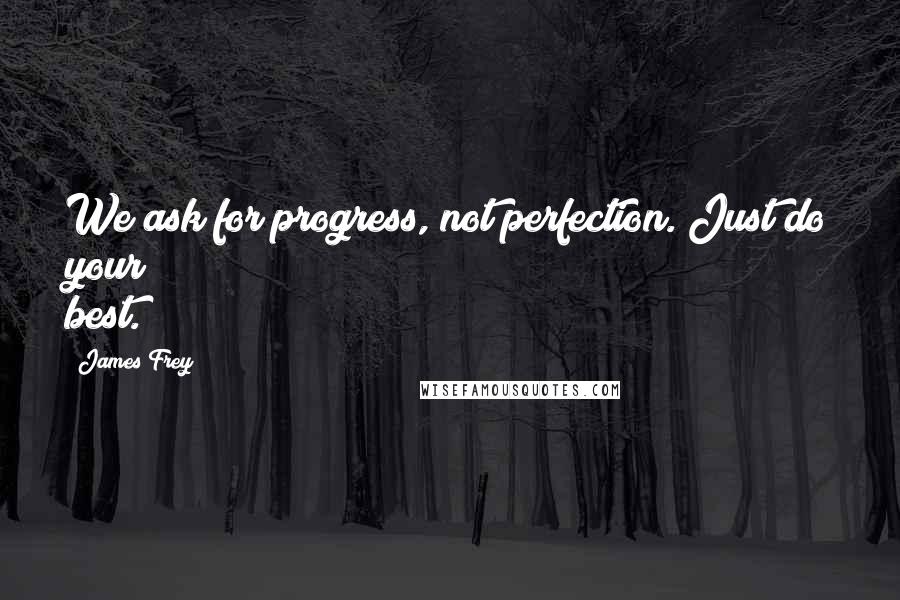 James Frey Quotes: We ask for progress, not perfection. Just do your best.