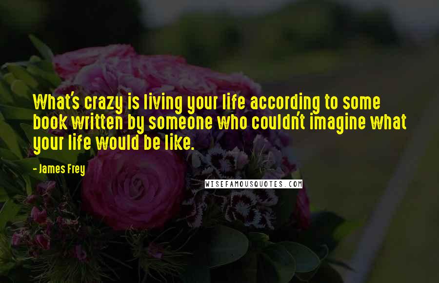 James Frey Quotes: What's crazy is living your life according to some book written by someone who couldn't imagine what your life would be like.