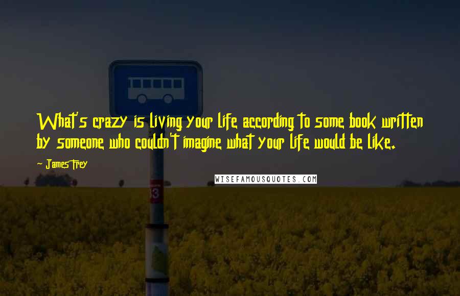 James Frey Quotes: What's crazy is living your life according to some book written by someone who couldn't imagine what your life would be like.