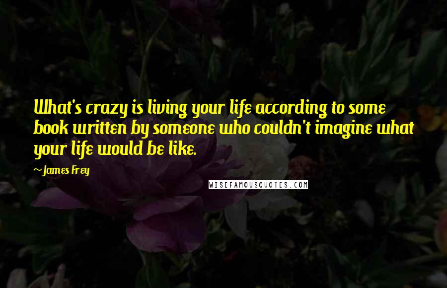 James Frey Quotes: What's crazy is living your life according to some book written by someone who couldn't imagine what your life would be like.