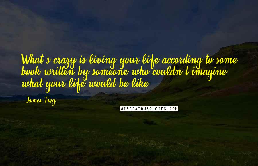 James Frey Quotes: What's crazy is living your life according to some book written by someone who couldn't imagine what your life would be like.