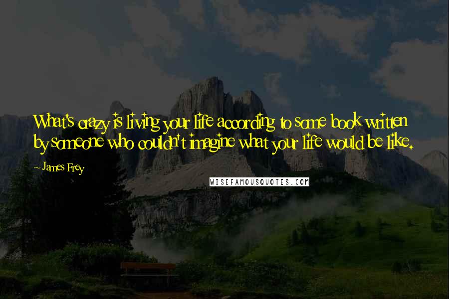 James Frey Quotes: What's crazy is living your life according to some book written by someone who couldn't imagine what your life would be like.