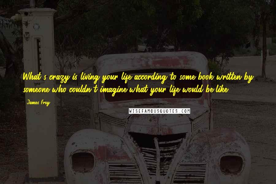 James Frey Quotes: What's crazy is living your life according to some book written by someone who couldn't imagine what your life would be like.