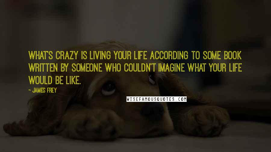 James Frey Quotes: What's crazy is living your life according to some book written by someone who couldn't imagine what your life would be like.