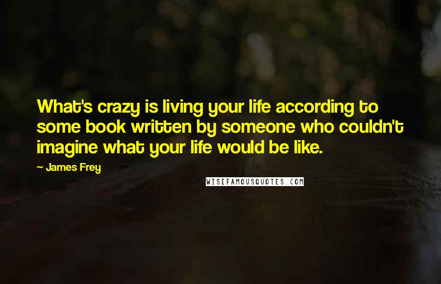 James Frey Quotes: What's crazy is living your life according to some book written by someone who couldn't imagine what your life would be like.