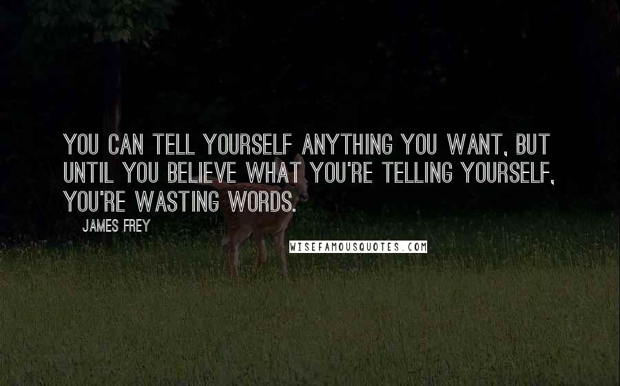 James Frey Quotes: You can tell yourself anything you want, but until you believe what you're telling yourself, you're wasting words.