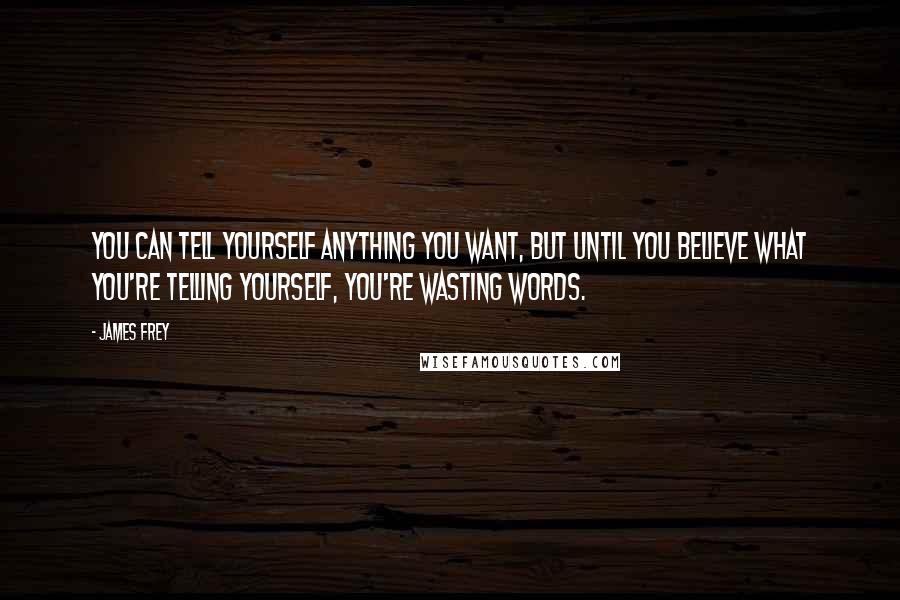 James Frey Quotes: You can tell yourself anything you want, but until you believe what you're telling yourself, you're wasting words.