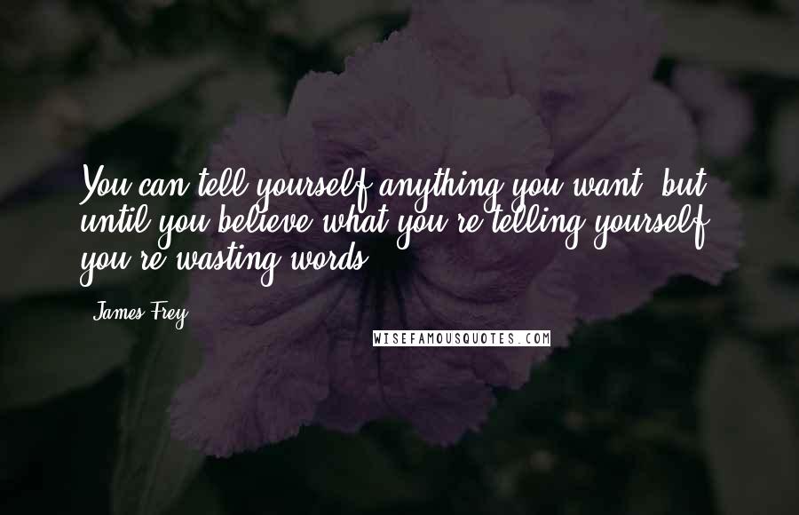 James Frey Quotes: You can tell yourself anything you want, but until you believe what you're telling yourself, you're wasting words.