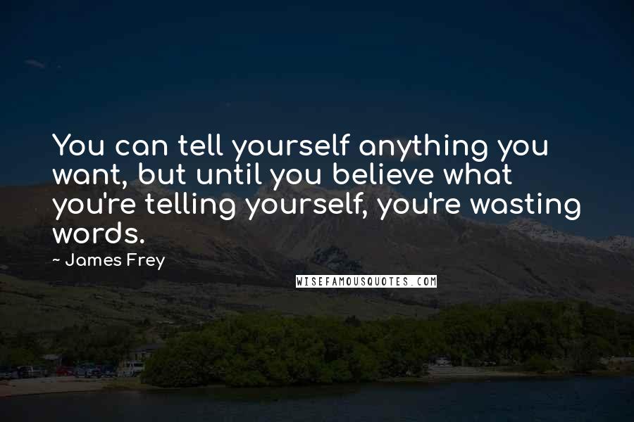 James Frey Quotes: You can tell yourself anything you want, but until you believe what you're telling yourself, you're wasting words.