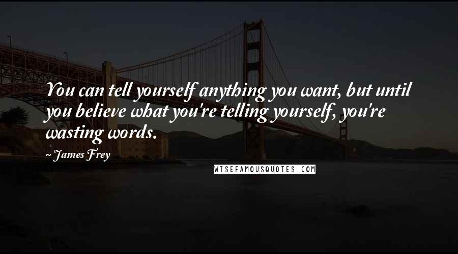 James Frey Quotes: You can tell yourself anything you want, but until you believe what you're telling yourself, you're wasting words.