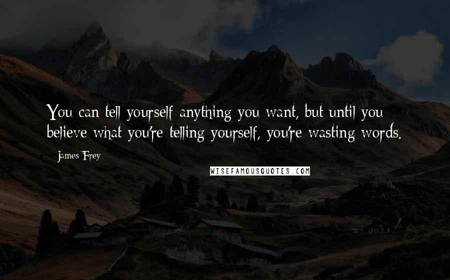 James Frey Quotes: You can tell yourself anything you want, but until you believe what you're telling yourself, you're wasting words.