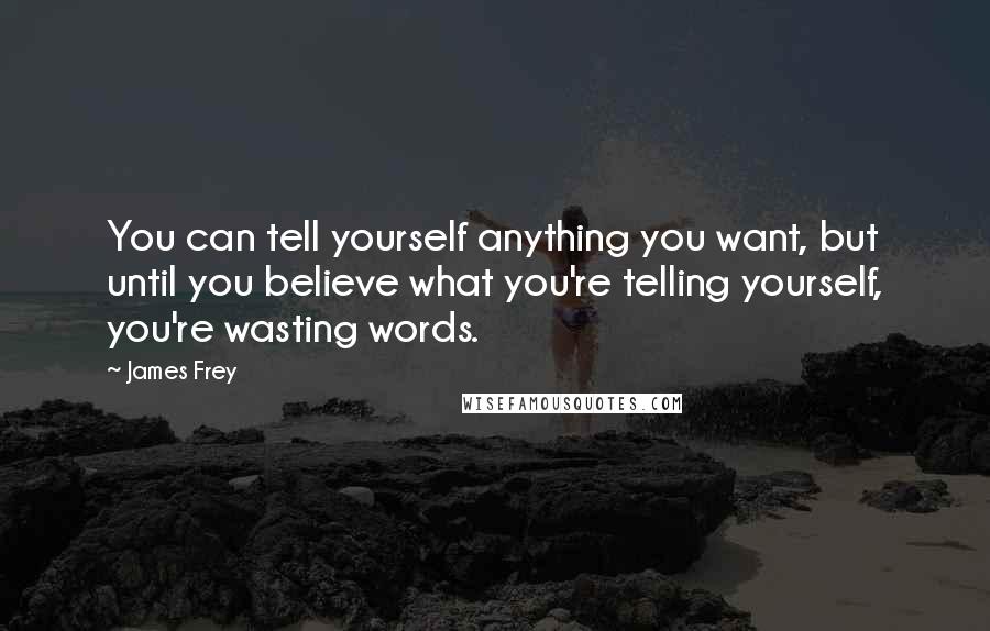 James Frey Quotes: You can tell yourself anything you want, but until you believe what you're telling yourself, you're wasting words.