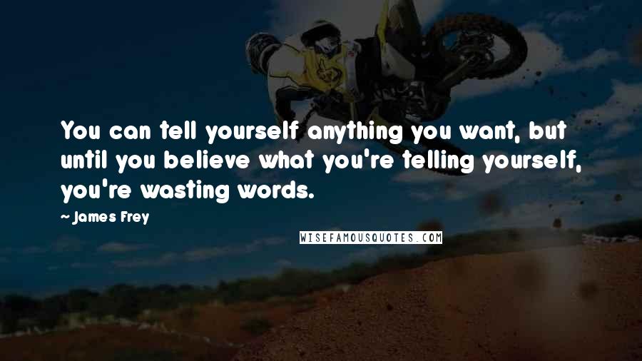 James Frey Quotes: You can tell yourself anything you want, but until you believe what you're telling yourself, you're wasting words.