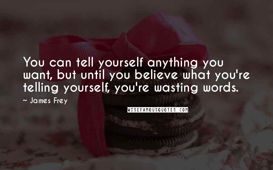 James Frey Quotes: You can tell yourself anything you want, but until you believe what you're telling yourself, you're wasting words.