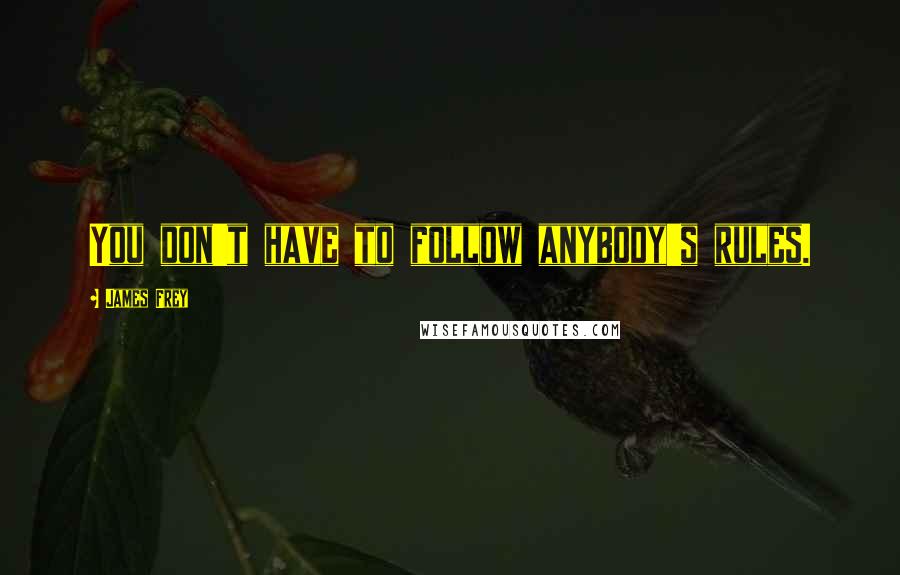 James Frey Quotes: You don't have to follow anybody's rules.
