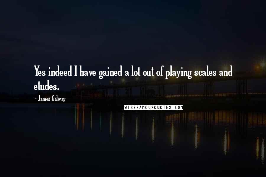 James Galway Quotes: Yes indeed I have gained a lot out of playing scales and etudes.