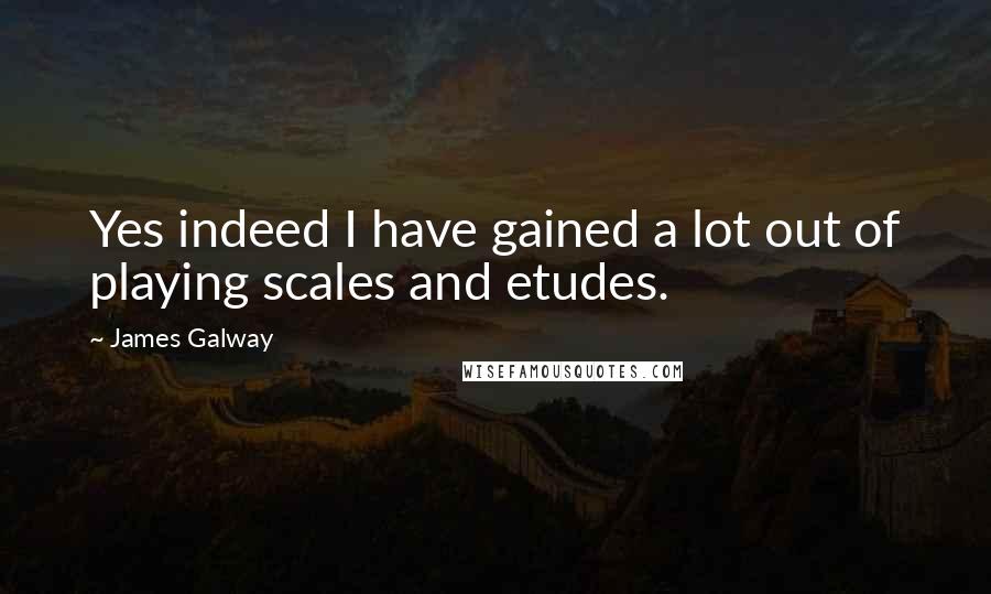 James Galway Quotes: Yes indeed I have gained a lot out of playing scales and etudes.