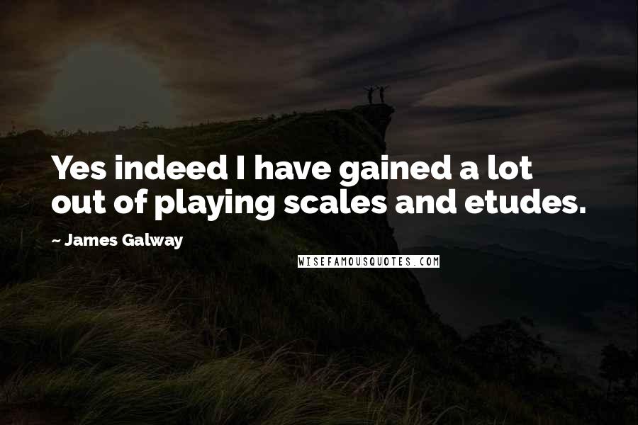 James Galway Quotes: Yes indeed I have gained a lot out of playing scales and etudes.