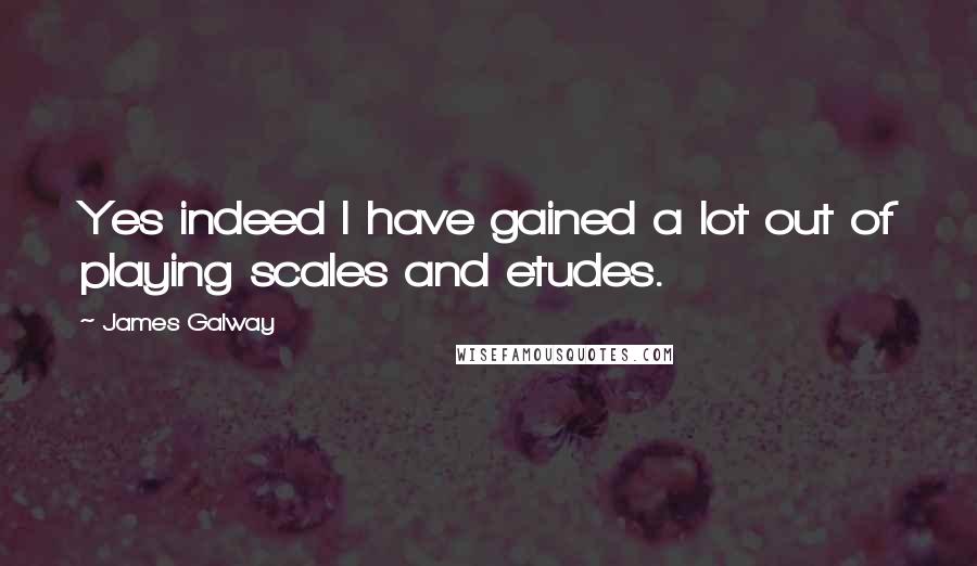 James Galway Quotes: Yes indeed I have gained a lot out of playing scales and etudes.